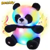 30 cm LED Panda Doll Pold Animal Glow Toys Plans Gift Light-Up Birthday pour les filles Lumineuses Lumineuses Jouet blanc noir doux 240419