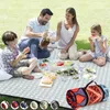 Outdoor Picnic Blanket Waterproof Large Camping Mat Thickness 4mm 3-Layers Beach Blanket Rolling Up Packaging Park Blanket 240416