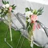 Decorative Flowers Arrangement Artificial Flower Aisle Chair Back For Wedding Ceremony Decoration