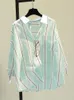 Camicette femminili jmprs cotone da donna camicie sciolte a strisce a strisce lunghe in stile elegante donna abbottona