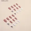 False Nails 24pcs 흰색 프랑스 아몬드 거짓 손톱 라인트 톤 웨어러블 가짜 손톱 직업 전체 커버 팁 아트 Y240419 Y240419