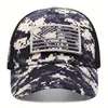 Ball Caps Men Baseball Cap American Flag Camouflage Sticker Patchwork Embroidered Net Hat Breathable Outdoor Sun Gorras