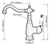 Mutfak Muslukları Cilalı Krom Pirinç 360 Döner Spout Banyo Lavabo Musluk Havzası Soğuk ve Su Mikseri Musluklar DNFC6