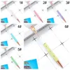 Tom grossist DIY Flower Ball Point Ballpoints Colorful Metal Crystal Pen Student Writing Office Signature PenS Festival Gift Th0308 S S S S S S S S