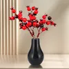 Decorative Flowers Red Pomegranate Fruit Skewers Branch Christmas Tree Ornaments Handcraft Simulation Plant For Home Party Desktop Decor