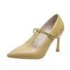 Casual Shoes Spring And Autumn Fashionable Style Pointed Head One Line Buckle Mary Jane French Slim Heels High