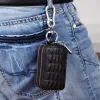 Wallets Genuine Leather Men Key Wallet Double Zipper Car Key Bag Key Holder Key Case Large Capacity Keychain Bag Organizer Small Wallets