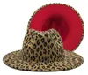 LEOPARD Patchwork Hat Fedora Hats Homens Mulheres jazz panamá cápsula homem mulher larga tampa