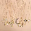Подвесные ожерелья aihua изысканный y2k золотой цвет хрустальная солнце