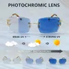 Changement de couleur Lentes photochromiques verres de soleil Loues deux couleurs Lunettes de soleil Luners 4 saison interchangettes vintage Carter Wire C Diamond coupé Shades