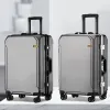 Bagagli dropshipping di moda in alluminio cornice carrello della ruota universale scatola da viaggio di viaggio borse solide password boarding boarding vagone assegni valigia