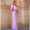 Runway Dresses Wakuta Vintage Long Solid Evening With Slit Sheath One Shoulder Floor Length Prom Bridesmaid Formal Party Gowns