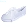 Casual Shoes Women's Canvas Breattable Fabric Slippers Slip-On Flat Soft-Soled Lace-Up Bow Shallow Versatile White Shoe Zapatos