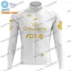 Racing Jackets 2024 Golden Team FDJ Cycling Clothing Winter Jersey Road Bike Shirts Long Sleeves Bicycle Bib Short