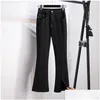 Pantalon de taille plus femme 155 kg pantalon hauteur taille lâche décontractée jeans évasé noir hanche bleu 150 5xl 6xl 7xl 8xl 9xl t6zs drop déliv otbu7