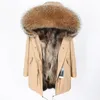 Dalle stelle il tuo Natural Large Raccoon Collar Parka Casual Cotton Cottle Medn Long Long Long per Women 240420