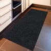 Carpets Solid Design Non-Slip Rubberback Runner Rug For Hallway Kitchen Living Room Garage Patio Black