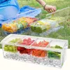 Bouteilles de rangement Boîte à compartiment de fruits Réfrigérateur avec un couvercle détachable de l'espace glacé 4 salade pour légumes