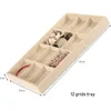 Jewelry Pouches Surprise Price Beige Velvet Tray Jewellery Organizer Storage Box Watch Holder Necklace Ring Earring Pendant Serie