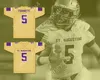 Anpassad valfri namnnummer Mens Youth/Kids Leonard Fournette 5 St. Augustine High School Purple Knights Old Gold Football Jersey Top Stitched S-6XL