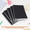 Supplies 5pcs A5 Zwart Spiraal Notebook Blanco Schetsboek Unruted Journal Pack Dik Blanco Papier 50 Vel 100 Ongevoerd Pagina 'S