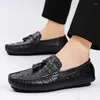 Casual schoenen mannen krokodil patroon loafers lederen handgemaakte mocassins cdriving sneakers mannelijke designer schoenen