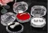 Smyckespaketlådor Ring Holder Earring Display Box Akryl Transparent Wedding Packaging Lagring Box Cases3252866