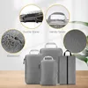 Storage Bags Travel Bag 3Pcs/set Compressible Packing Cubes Foldable Waterproof Suitcase With Handbag Luggage Organizer