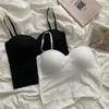 Serbatoi da donna estate top white top senza maniche sottili canotte canotta canotta a colore solido con seta di ghiaccio imbottito comodo reggiseno