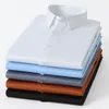 Mens élastique Elastic Basic Standardfit Shirt Long Dress Shirt Solid Formal Businel White Work Office Classic Male 240403