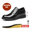 SURES Buty PDEP 8CM Niewidzialna wysokość Zwiększenie dla mężczyzn skórzane biuro biznes Brown Formal Wedding Zapatos de vestir hombre