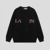 Designer Luxury Lanvins Classic Fashionable Versatile Casual Comfortable Celebrity Loose Round Neck Sweater Versatile Men and Women's Couple T-shirt Trend