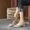 Scarpe eleganti 2024 femminile a maglia per la moda traspirante con tacco alto puntato bellissimo modello spessa comoda primavera e autunno s