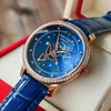 Reef Tigerrt Fashion Dames Horloges Blue Dial Rose Gold For Lover Diamonds Ladies Relogio Feminino RGA1550 240419