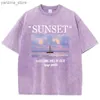 تي شيرت للسيدات غروب الشمس سيكون كل شيء على ما يرام KP T Shirt Women Summer Fashion Shirt Slve Fashion Cool Colled Soft Love Thirts Y240420