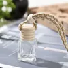 Pendant Essential Car Parfume Bottle Refillable Oil Diffuser Square Round Parfyes Glassflaskor bilar hängande dekoration th0168 s