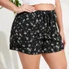 Tamanho de tamanho floral impressão floral verão shorts casuais shorts elásticos shorts boho shorts femininos de tamanho elegante de praia elegante 5xl 6xl 7xl 8x 240409