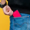 Portefeuilles newbring rfid blokkerende portemonnee schuifkaart houder plastic kaart geld portemonnee koolstofvezel voor mannen vrouwen m ale vrouw