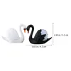 Decorações de jardim 8 PCs Black and White Swan Ornamento Mini Toys Animais Figuras Escultura Para Carros de Plástico Minúsculos Estátua