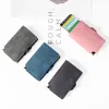 Plånböcker RFID Blockeringskorthållare Kvinnor plånböcker Små minimalistisk metallplånbok Pink Mini Money Purs Ladies Short Wallet Blackpink 2021