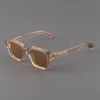 Fashionabla tjocka och högkvalitativa acetatrektangulära solglasögon utomhus för män och kvinnor Klassiska optiska solglasögon AAA+högkvalitativ 240419