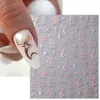 3D Rose Gold Christmas Nail Art Stickers Metallic Elk Snowflake Cookie Man Stars Emoometric Lines Winter XMAS Year Decoration 240418