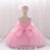 Girl Dresses Summer 1st Birthday Party Princess Dress For Baby Girls Born Infant Rose Halter Backless Prom Gown Children Fashion Clothes