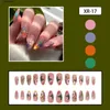 False Nails 24pcs Spring/Summer Flowers Fake Nail Colorful flower Pattern False Nails Full Cover Wearable Sweet Korean Almond Press On Nails Y240419 Y240419
