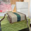 2024 Ophidia Mini Totes Bag Fashion Designer Handbag Square Crossbody Handheld Purses Textil Stripe Letter Print Mönster Utökad läder axelband design