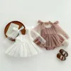 Mädchenkleider Sommer Baby Strampler Set Spitze Polka Punkte Kleinkind Prinzessin Kleider Kind Girls Bodysuit 0-24 m