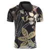 Гавайские растения Поло рубашка для мужчин летние 3D -печатные листья цветочные с коротким рукавом для гольфа Поло рубашки Негабаритная уличная футболка 240419
