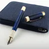 Pennor Nya Jinhao 100 Galaxy Blue Harts Fountain Pen NiB Fine 18KGP Golden Clip Business Office Present PENT för Graduate Business Office