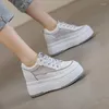 Lässige Schuhe Krasovki 7cm Air Mesh Frauen Kuh echtes Leder Sommer atmungsaktiv