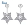 Dangle Earrings Tsunami DIY Five-pointed Star Flexible Pearls Rhinestone Flashing Drop Korean Style Gifts Fashion Girl